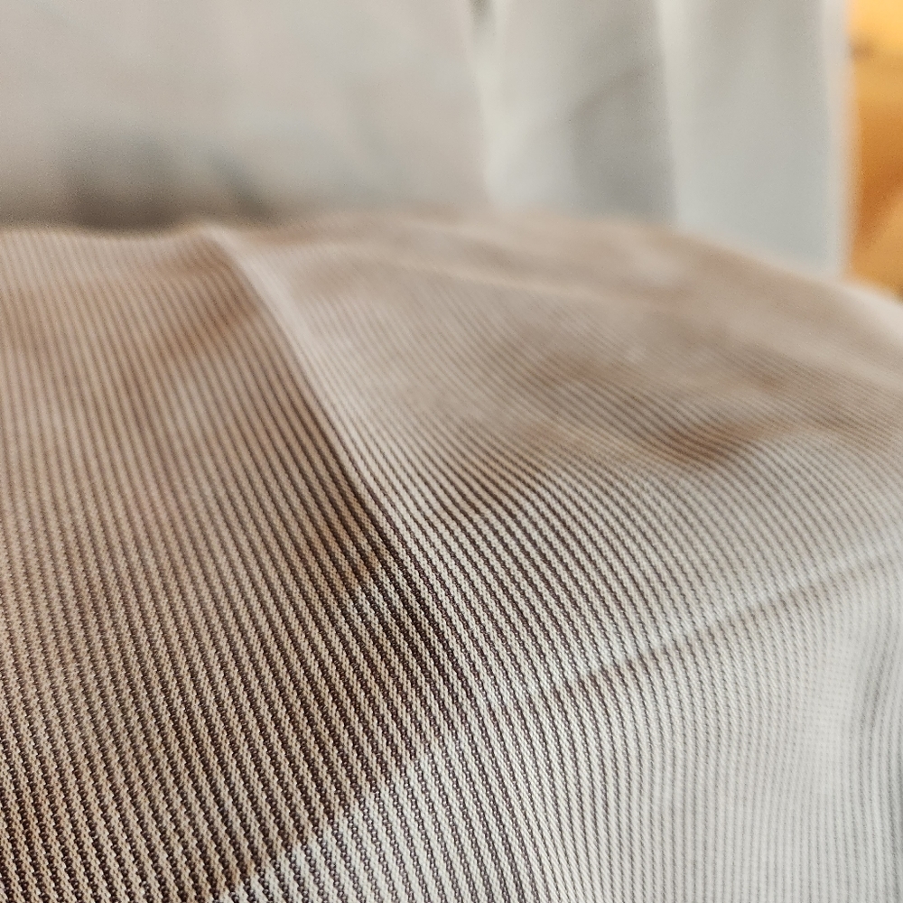 Calvin Klein 💙 Men Pinstripe Taupe Modal Dress Pants Flat Front Slacks 36 X 30" - Picture 5 of 10
